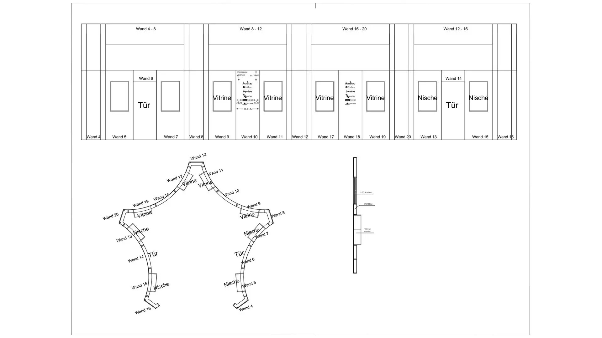 Planning sketches for the construction of the exhibition stand image