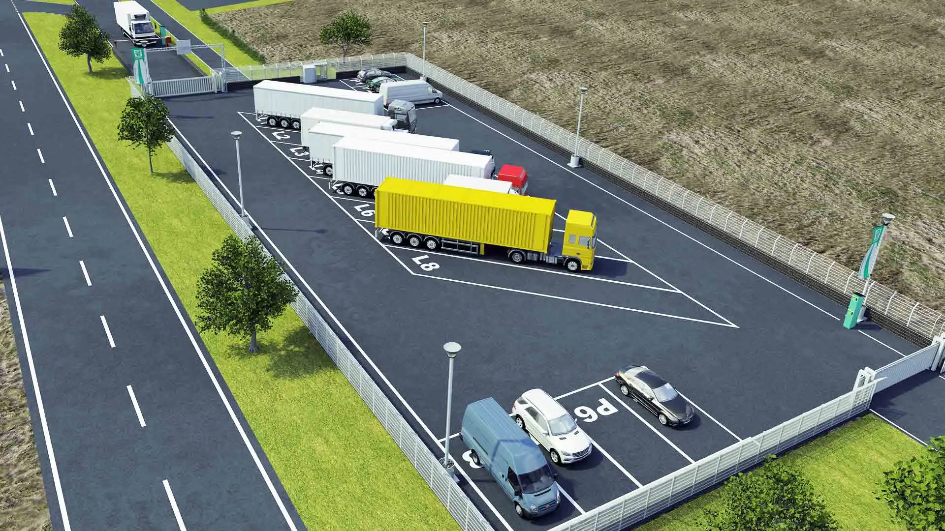 Traspal: Deployment scenario of a security parking concept for lorries